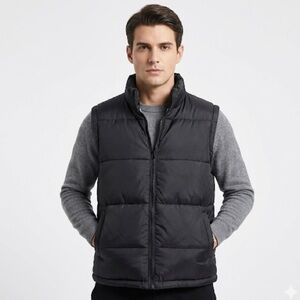 Profile mens puffer vest reversible insulated xl black gray